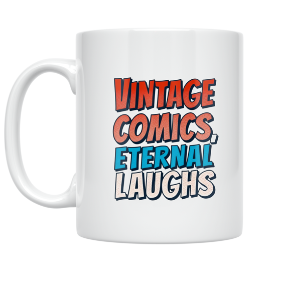 Vintage Comics Eternal Laughs - Retro Comic Collectors - 11 oz Ceramic Coffee Mug