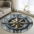 thumbnail image 1 of Vintage Compass Coastal Round Rug 3.3ft Washable Circle Entryway Rugs Non Slip Summer Beach Ocean Nautical Area Rug Indoor Floor Carpet for Bedroom Kitchen Living Room Home Office Dining Room Nursery, 1 of 8