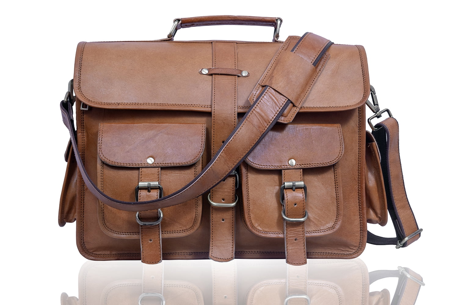 Vintage Computer Laptop Briefcase Satchel Cross body Work Bag