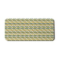 thumbnail image 1 of Vintage Computer Mouse Pad, Wave Patterns Zigzag Shapes Tribal Motifs Psychedelic Art, Rectangle Non-Slip Rubber Mousepad X-Large, 35" x 15" Gaming Size, Orange Dark Cadet Blue, by Ambesonne, 1 of 2