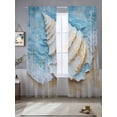 thumbnail image 1 of Vintage Conch Sheer Curtains 96 Inches Long 2 Panels Ocean Waves Light Filtering Semi Sheer Window Curtains Drapes for Bedroom Living Room 52"x96", 1 of 7