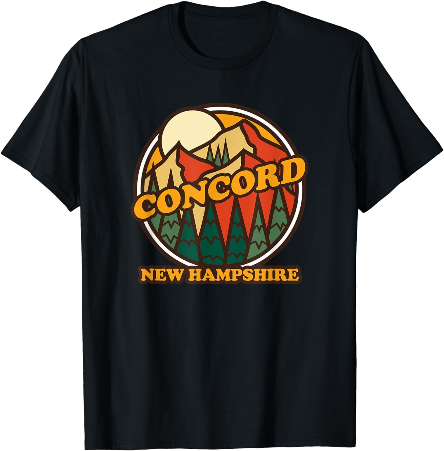 Vintage Concord New Hampshire Mountain Hiking Souvenir Print T-Shirt ...