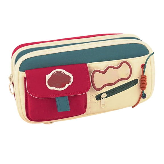 Vintage Contrasting Dirt Pencil Case - Large Capacity, Non-Collision Design: Perfect for Elementary School Students, Keep Your Writing Supplies Safe and Stylish!(MulticolorB)
