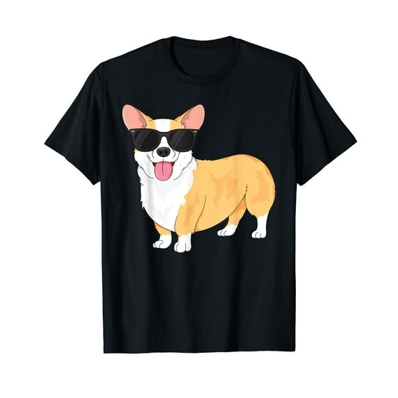 Vintage Cool Corgi T-Shirt for Boys Kids Dog Sunglasses T-Shirt
