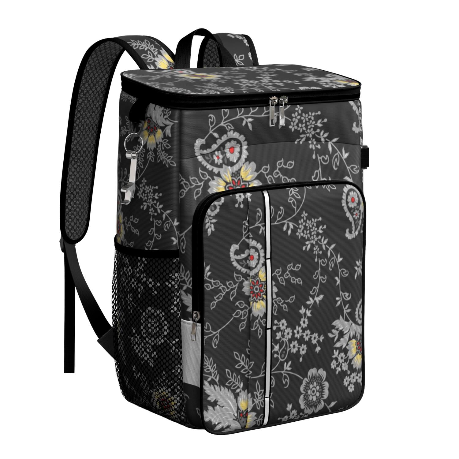 Vintage Cooler Backpack - Insulated 20L Leakproof Lunch Bag, Hippie Retro Style for Camping, Beach & Travel