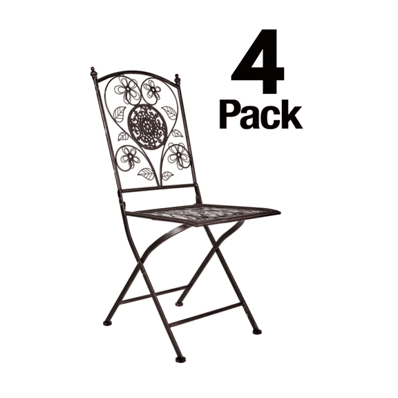 Vintage Copper Barcelona Bistro™ Folding Chair by Chivari, 4 Chair Bundle by Chivari