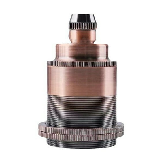 Vintage Copper E27 Screw Bulb Socket Retro Pendant Light Fitting Adapter Lighting Bulb Holder for Home Lighting A,1 * E27 Screw Bulb Socket,Red Ancient Bronze