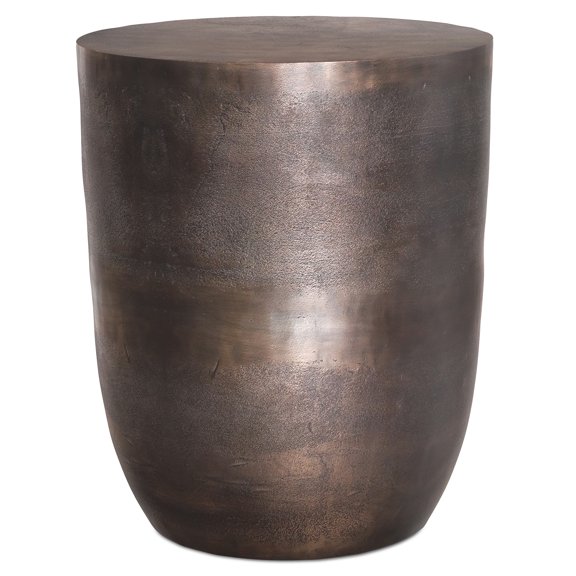 Vintage Copper Metal Side Table, Industrial End Table with Antique Finish for Living Room Bedroom