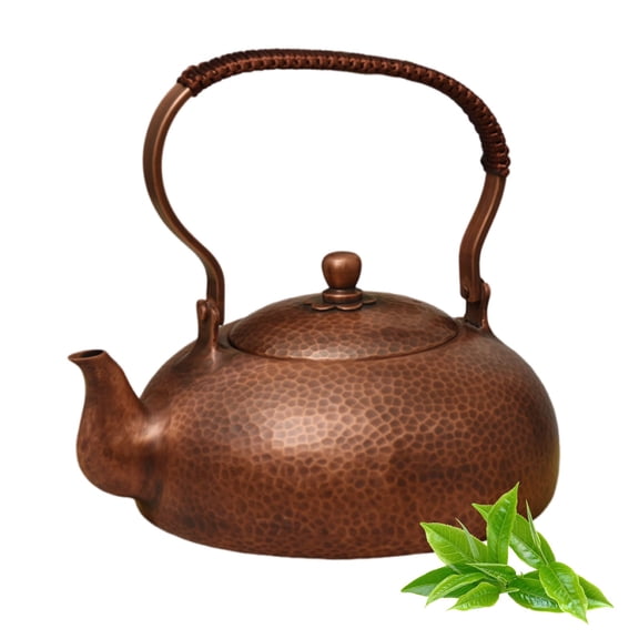 Vintage Copper Tea Kettle with Filter, Handmade Teapot Copper Whistling Tea Pot, Stovetop Coffee Pot for Camping