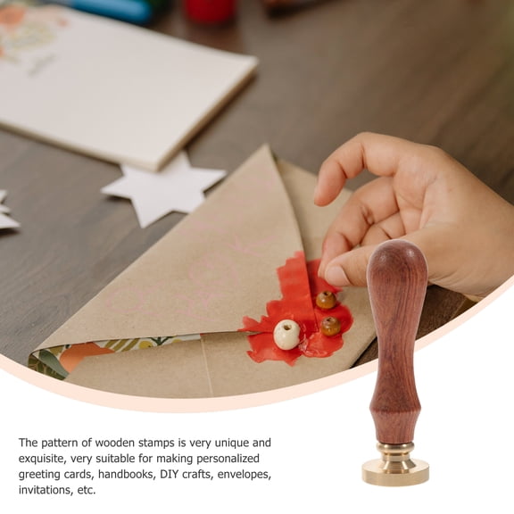 OUNONA Copper Wax Seal Stamp Set with Assorted Colors for Crafts, Patterns for Letters and Invitations