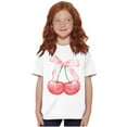 thumbnail image 1 of Vintage Coquette Cherries with Bow Girls Kids T Shirt Tees Teen Brisco Brands S, 1 of 5