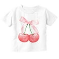 thumbnail image 1 of Vintage Coquette Cherries with Bow Youth T Shirt Tee Girls Infant Toddler Brisco Brands 6M, 1 of 4