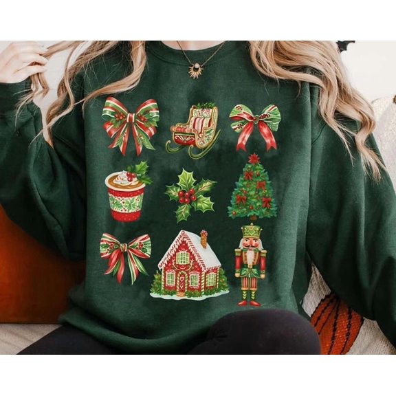 Vintage Coquette , Preppy , Retro Season , Cute Festive , Girly , Sweatshirt Size S-5Xl