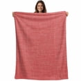 thumbnail image 1 of Vintage Coral Red Blanket Soft Cozy Warm Throw Blanket for Couch, Plush Fuzzy Flannel Fleece Blankets for Sofa, Farmhouse Retro Solid Color Linen Texture Bed Blankets Gifts for Men, 50"x80", 1 of 9