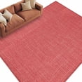 thumbnail image 1 of Vintage Coral Red Large Area Rugs for Bedroom Living Room, Soft Non Slip Carpet Bedside Rug, Farmhouse Retro Solid Color Linen Texture Rectangular Floor Cover Kitchen Accent Rug 6'x9' for Office, 1 of 9