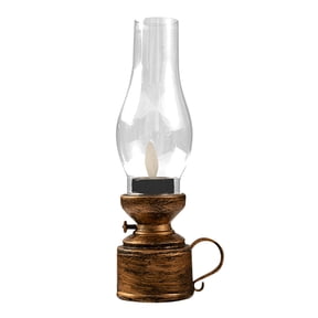 Vintage Cordless Table Lamp,Small Battery Powered Lights,Hand-Blown Glass Retro Farmhouse Lamp for Bedroom,Living Room,Dining Table,Kitchen(Brown)