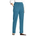 thumbnail image 1 of Vintage Corduroy Pants Women Casual Elastic High Waisted Straight Leg Pull On Trousers Loose Comfy Slacks with Pockets Blue S, 1 of 6