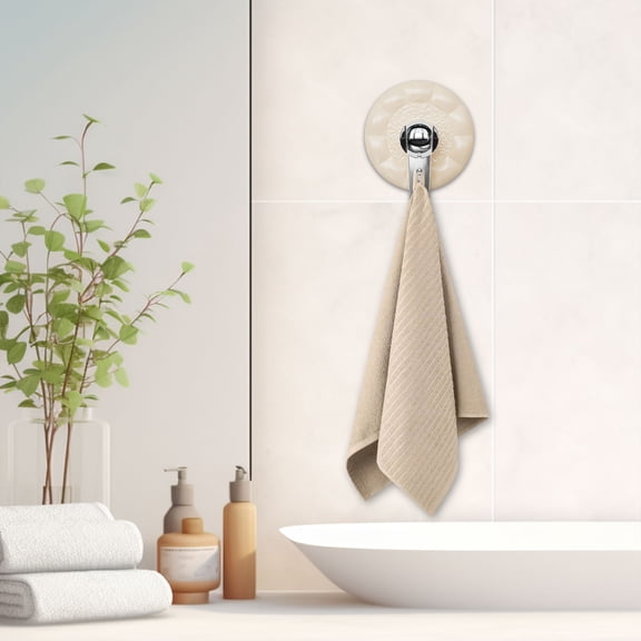 Vintage Corrugated Suction Cup Hook - Strong Vacuum Adhesive Wall Hanger No Drilling - Traceless Towel Rack for Bathroom Kitchen Bedroom Door - Reusable Hanging Hook