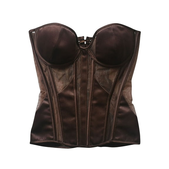 Vintage Corset Tops for Women Satin Waist Cincher Overbust Bustiers Strapless Open Back Renaisssance Corsets