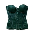 thumbnail image 1 of Vintage Corset Tops for Women Satin Waist Cincher Overbust Bustiers Strapless Open Back Renaisssance Corsets, 1 of 8