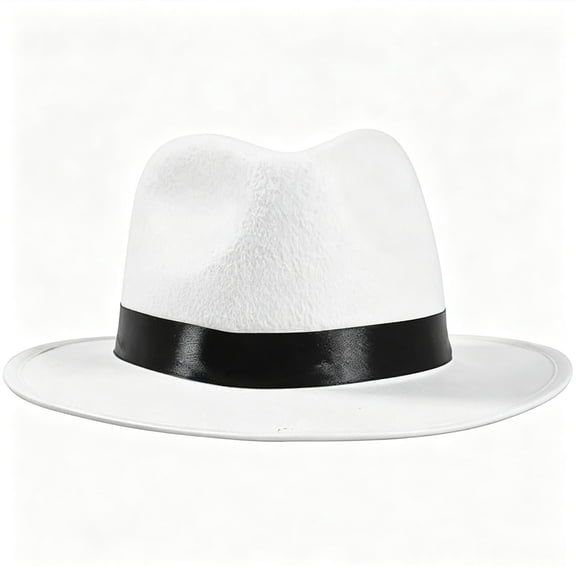 Vintage Costume Hat, 1930s Wide Brim Fedora Style Hat With Classic Retro Design And Structured Shape, Lightweight Dress Up Accessory, for Themed Parties Stage Performances Costume Events