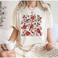 thumbnail image 1 of Vintage Cottagecore Wildflower Red Cardinal Shirt, Goblincore Nature Shirt, Bird Lover Gift, Cottage Core Wildflowers Shirts, Bird Lover Tee, 1 of 5