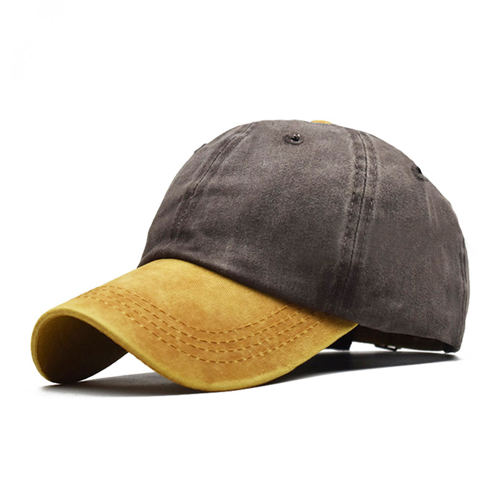 Men and Women Vintage Washed Distressed Cotton Baseball Cap Plain Blank  Adjustable Classic Baseball Hat Cap Beige Medium