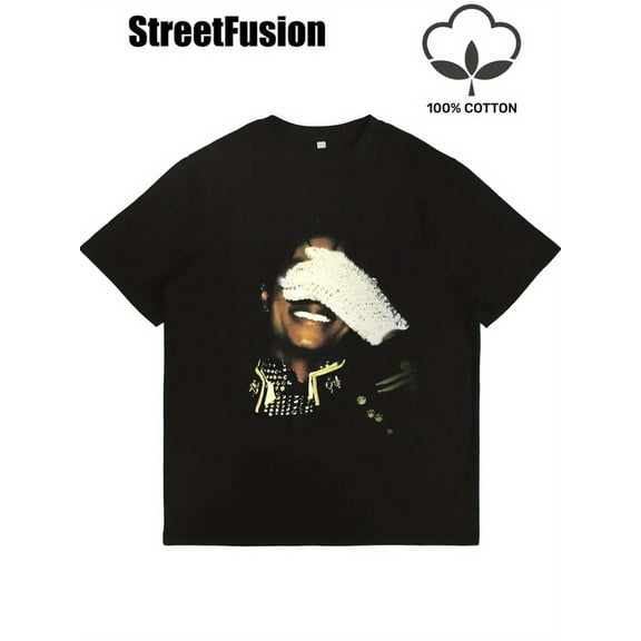 [Vintage Cotton Tee] 100% Cotton Men's Vintage Y2K Graphic T-Shirt | Soft Round Neck Short Sleeve Tee with Classic Monogram Print, Loose Fit Casual Shirt for Casual Attire, Machine Washable All-Seas