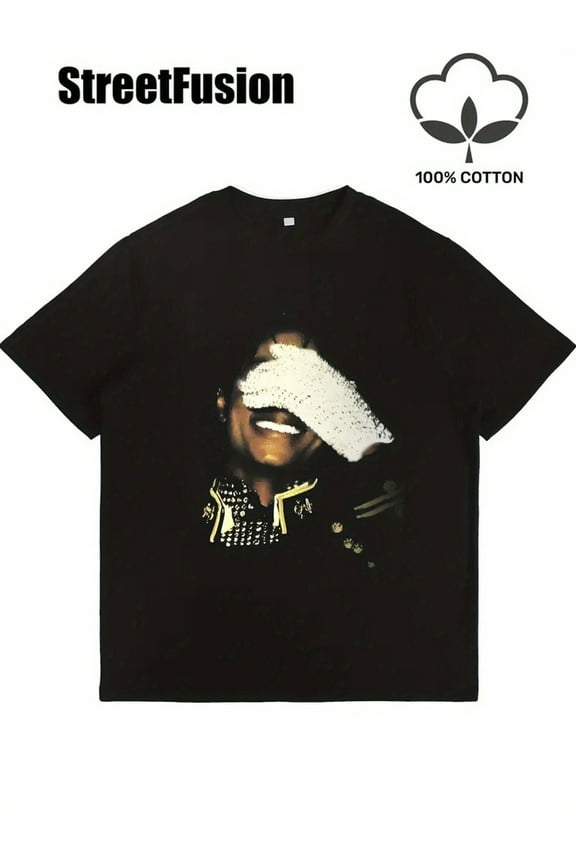 [Vintage Cotton Tee] 100% Cotton Men's Vintage Y2K Graphic T-Shirt | Soft Round Neck Short Sleeve Tee with Classic Monogram Print, Loose Fit Casual Shirt for Casual Attire