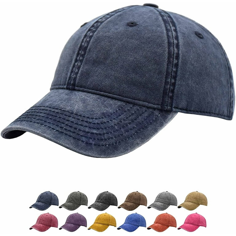 Vintage Cotton Washed Adjustable Baseball Caps Men and Women, Unstructured  Low Profile Plain Classic Retro Hat