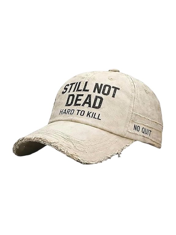 Vintage Cotton Washed Baseball Caps Unisex Still Embroidered Cap Distressed Washed Cotton Hat Adjustable No Quit Slogan Vintage Style Sun Hat Unstructured Low Profile Baseball Cap For Men & Women