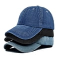 thumbnail image 1 of Vintage Cotton Washed Baseball Caps Unstructured Low Profile Adjustable Distressed Dad Hat for Men Women Black One Size, 1 of 5