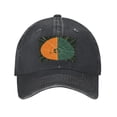 thumbnail image 1 of Vintage Cotton Washed Distressed Baseball Cap - Abstract Design in Orange & Green Curved Brim Golf Dad Hat for Men & Women, 1 of 6