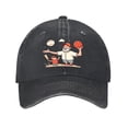 thumbnail image 1 of Vintage Cotton Washed Distressed Baseball Cap - Cartoon Father on Field Sports Theme Golf Dad Hat for Men & Women, 1 of 6