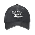thumbnail image 1 of Vintage Cotton Washed Distressed Baseball Cap - Curved Brim Golf Dad Hat for Men & Women with Unique ' Cake Four Poets ' Design and Bird Illustration, 1 of 6