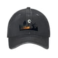 thumbnail image 1 of Vintage Cotton Washed Distressed Baseball Cap - Graphic Design of Silhouette Walking to Moon Leafless Tree & Bird - Perfect Golf Dad Hat for Men & Women, 1 of 6