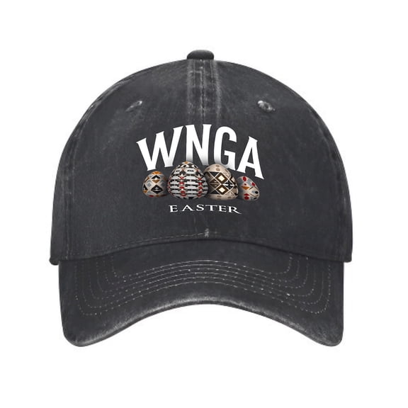 Vintage Cotton Washed Distressed Baseball Cap - WNBA Easter Egg Pattern Dad Hat for Men & Women Curved Brim Textured Fabric Ventilated Eyelets