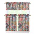 thumbnail image 1 of Vintage Country Curtains 36 Inch - 3 Panel Rustic Bloom Set with Bohemian Wildflowers, Rod Pocket Kitchen Window Drapes for Farmhouse Style, 1 of 6