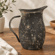 Vintage Country Metal Flower Vase Farmhouse Decorative Milk Can Pot Rustic Pitcher Jug for Home Kitchen Cabinets Table Centerpiece Decor Gifts Retro Brown