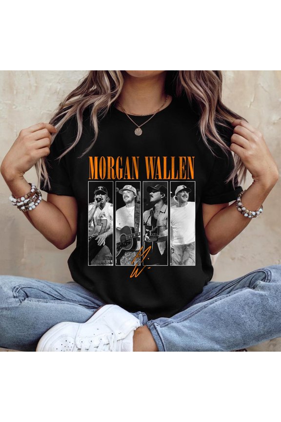 Vintage Country Music Collage Graphic T-Shirt, Retro Wallen Music Fan Gift Shirt