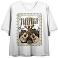 thumbnail image 1 of Vintage Country Nashville Guitars Crew Neck Short Sleeve Women's White Crop T-shirt-Medium, 1 of 3