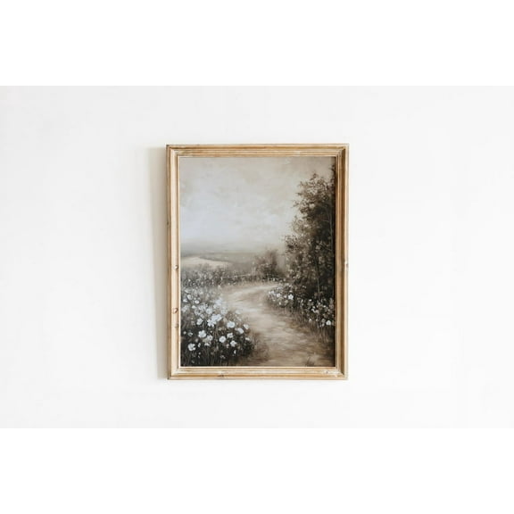 Vintage Country Road Print Neutral Fall Landscape Art Rustic Autumn Prints And Moody Farmhouse Décor Wall Art, Modern Wall Decor, 8x12 UNFRAMED