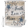thumbnail image 1 of Vintage Country Shower Curtain, Waterproof Shower Curtains for Bathroom, Blue Rustic Texas Star Vines Wooden Grain Washable Fabric Bathtub Curtain Set Bath Decor with 12 Hooks Standard 72"x72", 1 of 8