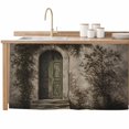 thumbnail image 1 of Vintage Country Sink Skirt for Bathroom, Self-Adhesive Under Sink Curtain, Rustic Tree Branch Leaves Retro Arched Door Hide Pipes & Storage Fabric Cabinet Skirt Cover for Kitchen Laundry 32"x55", 1 of 8