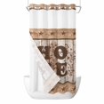 thumbnail image 1 of Vintage Country Star No Hook Shower Curtain with Snap in Liner Retro Home Berry Brown Wood Grain Waterproof Bathroom Shower Curtain with See Through Top Window for Bathtub 36" x 72", 1 of 9