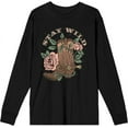 thumbnail image 1 of Vintage Country Stay Wild Adult Black Crew Neck Long Sleeve Tee-Small, 1 of 3