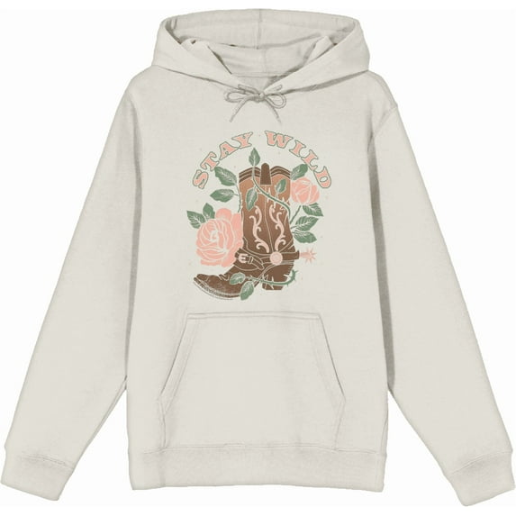 Vintage Country Stay Wild Adult Sand Long Sleeve Hoodie-Large