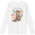 thumbnail image 1 of Vintage Country Stay Wild Adult White Crew Neck Long Sleeve Tee-3XL, 1 of 6