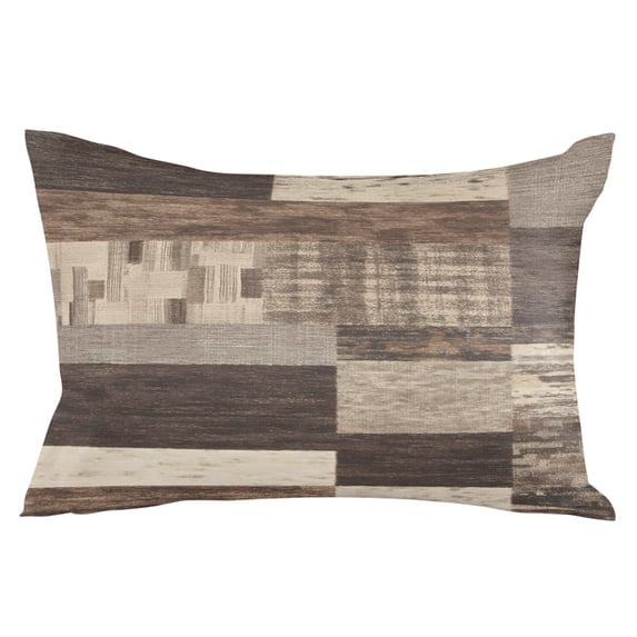 Vintage Country Throw Pillow Cover 12 x 20 Inch Decorative Pillow Cover Farmhouse Wooden Plank Patchwork Brown Lumbar Pillowcase Seasonal Rectangle Cushion Case for Couch Sofa Bed Living Room
