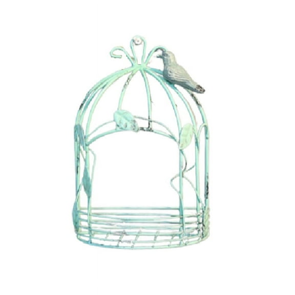 Vintage Country Wall Hanging Wire Iron Half Bird Cage Flower Pot Garden Decoration Retro Birdcage Storage Rack Pot C